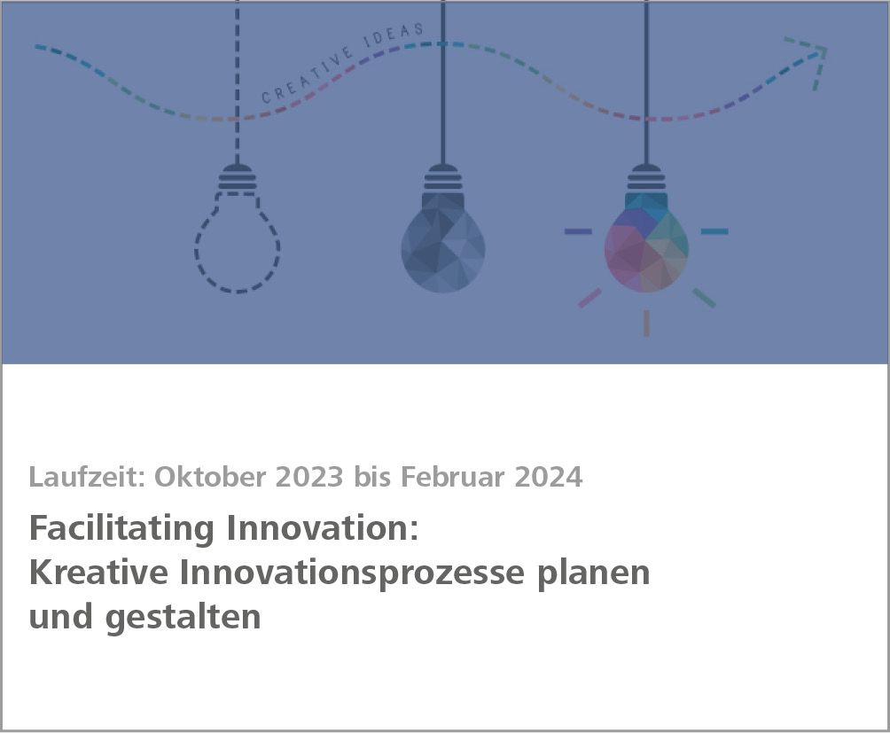Weiterbildungsmodul Facilitating Innovation Processes: Kreative Innovationsprozesse planen und gestalten