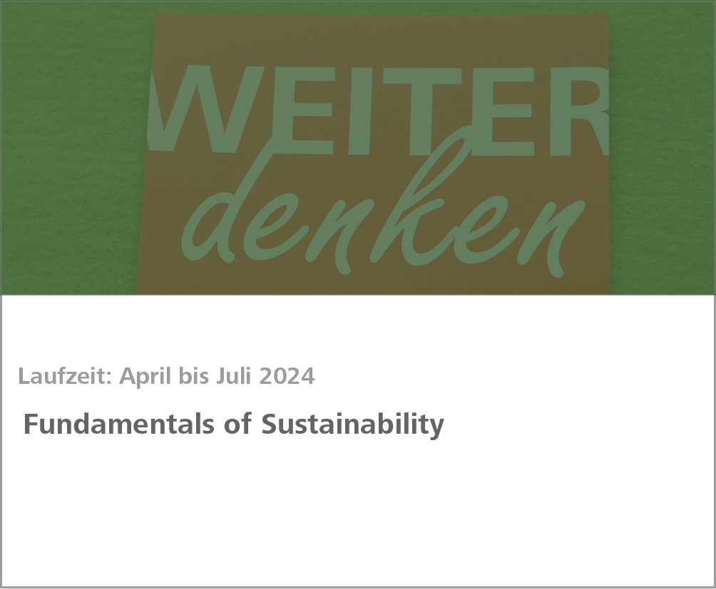 Weiterbildung Fundamentals of Sustainability