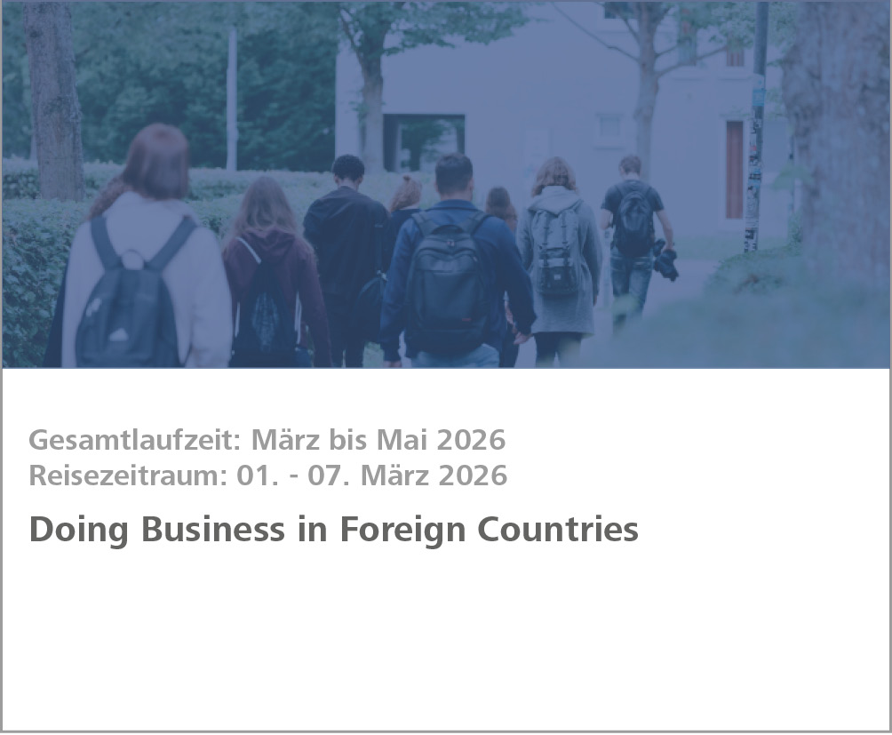 Weiterbildung Doing Business in Foreign Countries