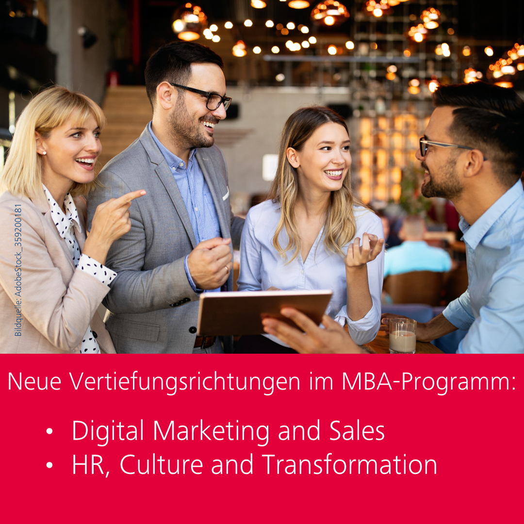 Neue Vertiefungsrichtungen für den Masterstudiengang Business Management